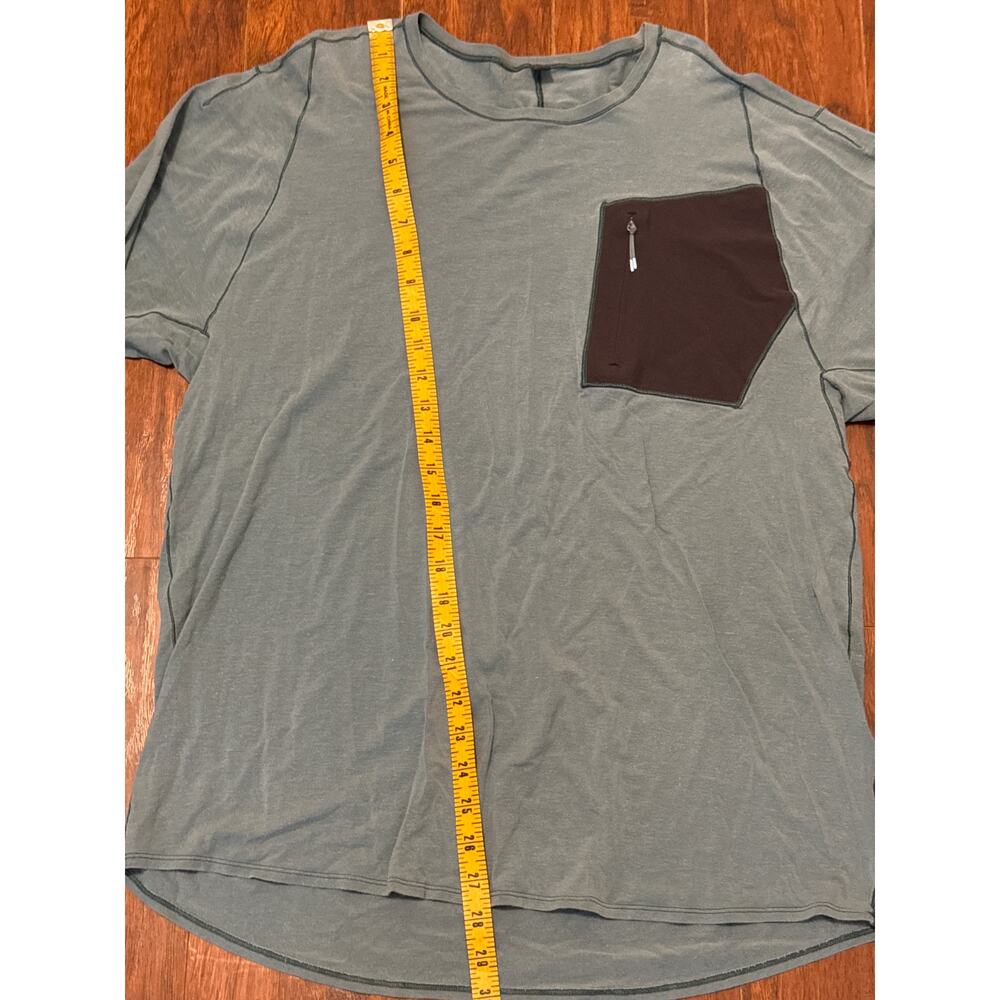 lululemon lab Sarala 3/4 Tee Harbor Green Mens Size Large - Picture 10 of 10